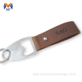 Personalized leather keychain bottle opener for mens